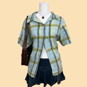 plaid girly preppy western cottagecore button up shirt